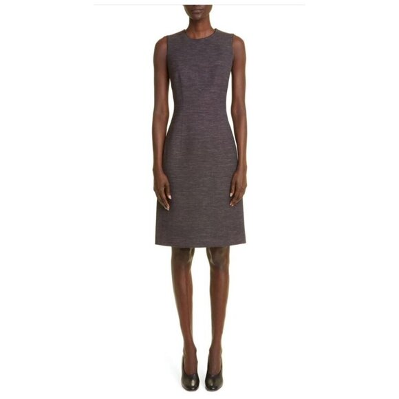 Lafayette 148 New York Womens Black Sleeveless Wool Blend Sheath Dress Sz 14 New